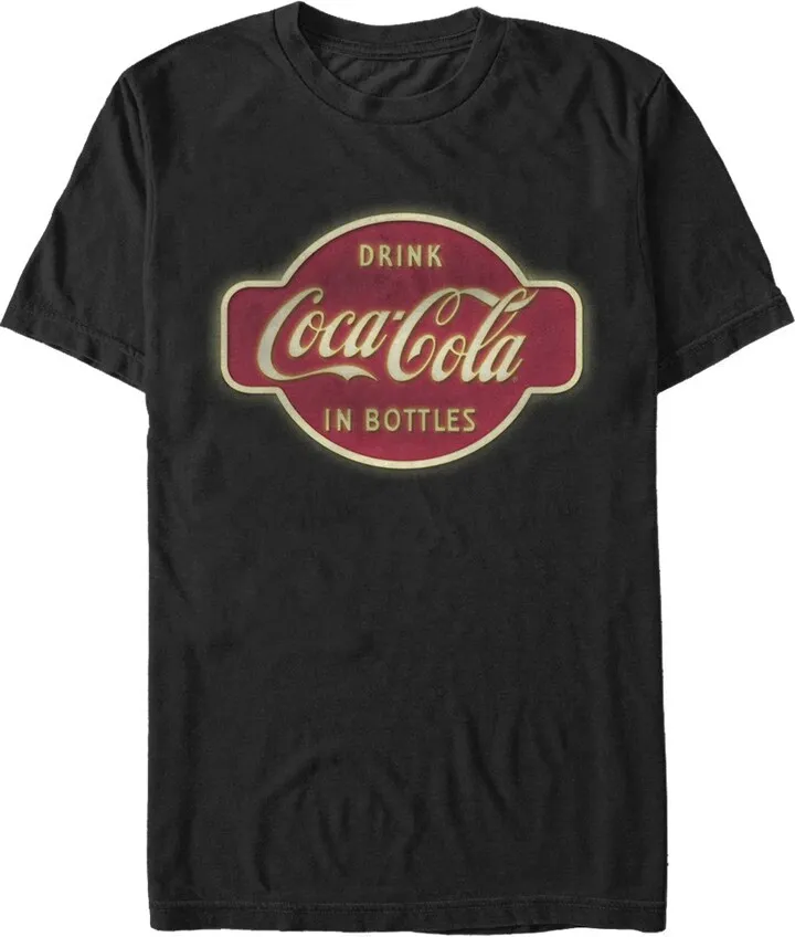 Men's Coca Cola Classic Bottles T-Shirt - Black - Small