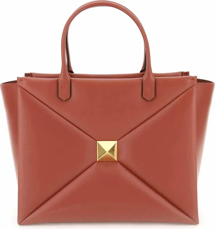 Valentino Garavani Nappa Leather One Stud Shopping Bag