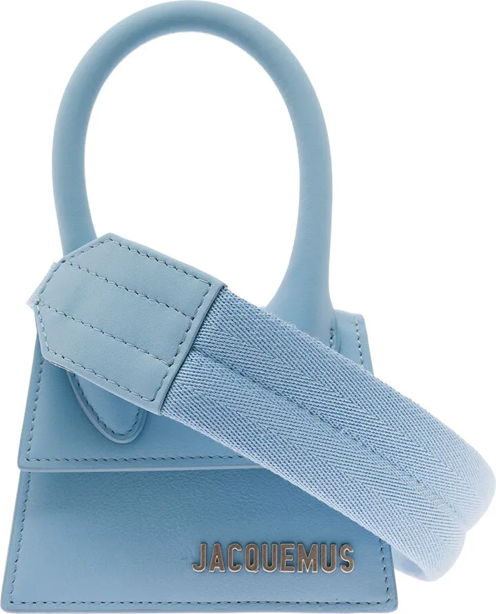 Jacquemus Man's Le Chiquito Homme Light Blue Leather Crossbody Bag