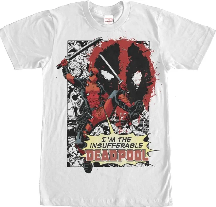 Men's Marvel Deadpool Insufferable T-Shirt - White - Medium