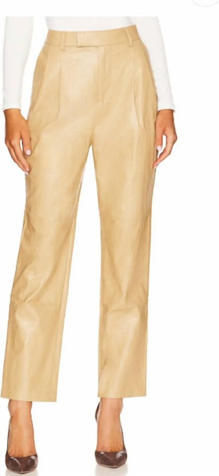 Jo Faux Leather Pant in Cafe