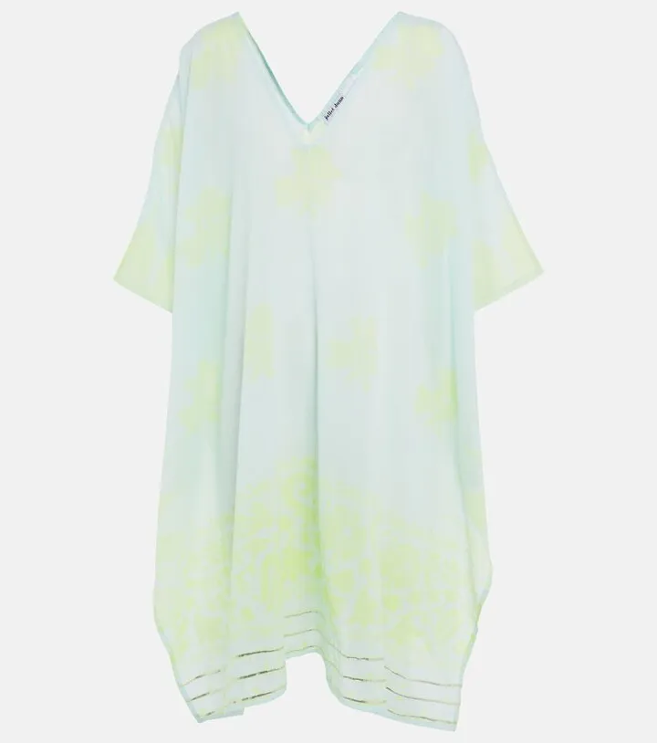 Printed cotton poncho