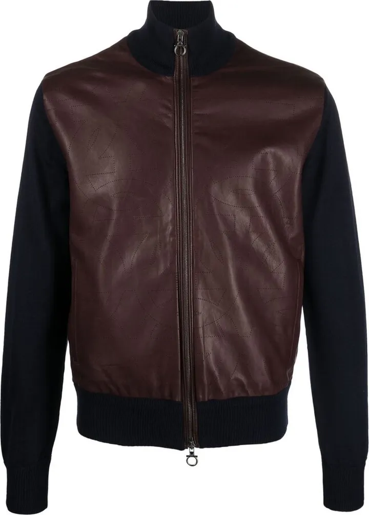 Panelled Leather Jacket