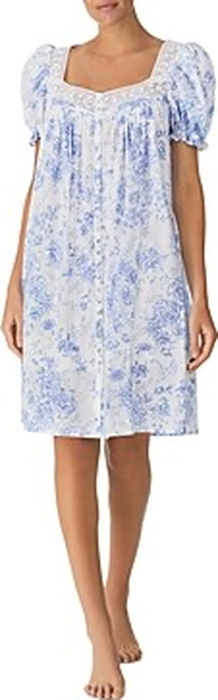 Eileen West Button Front Printed Short Nightgown