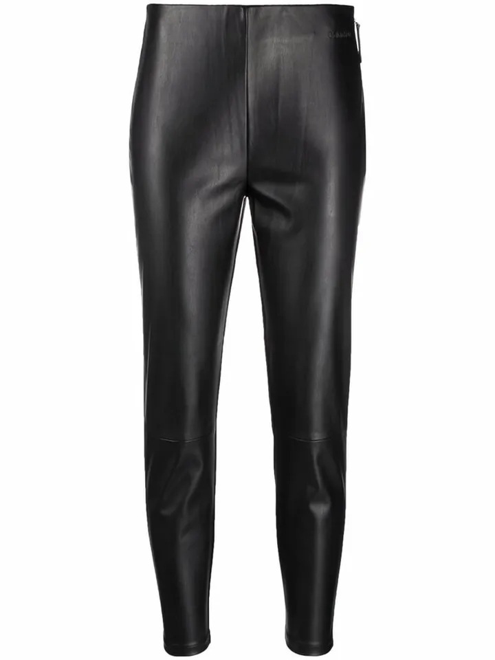 Cropped Faux-Leather Leggings
