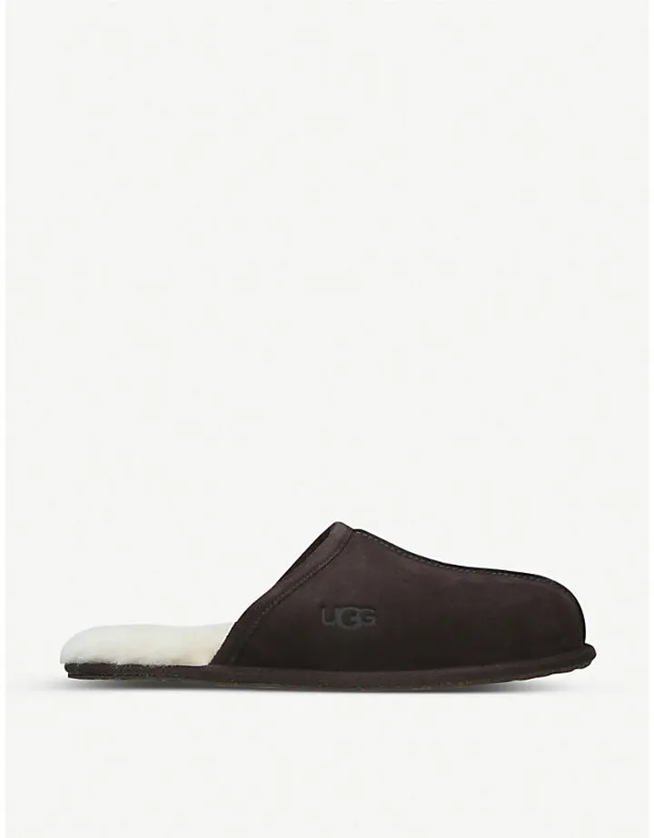 Ugg Mens Dark Brown Scuff Sheepskin Slippers
