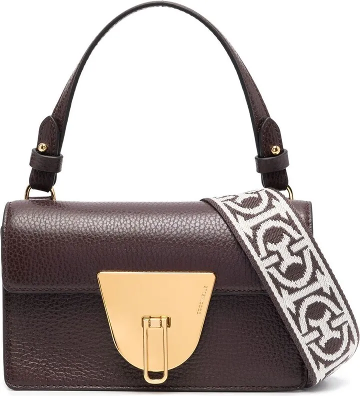 Logo-Engraved Leather Shoulder Bag