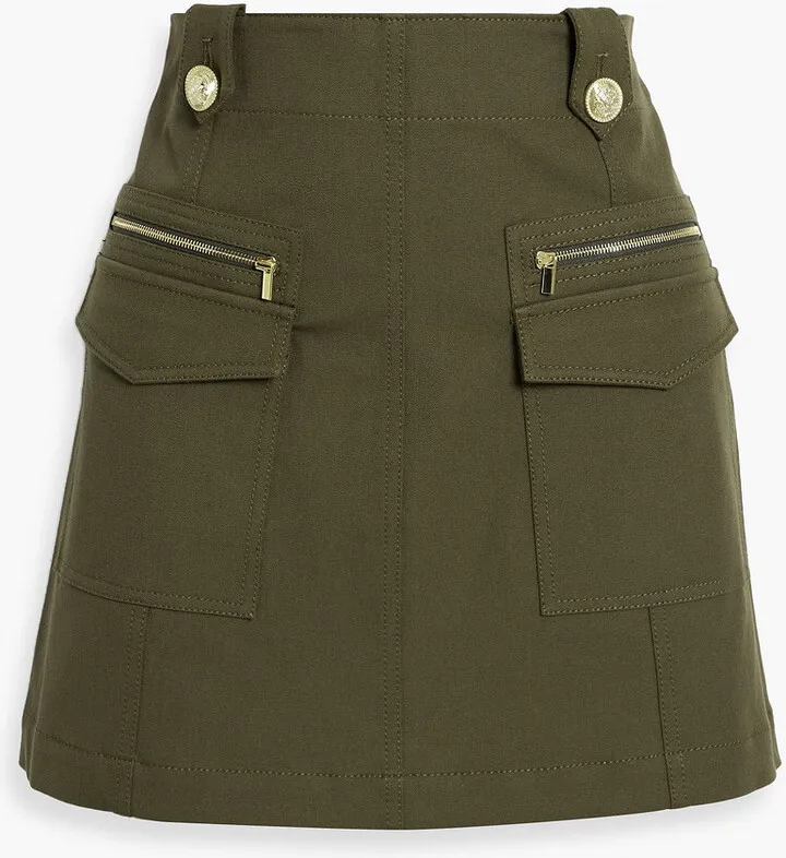 Cotton-blend mini skirt