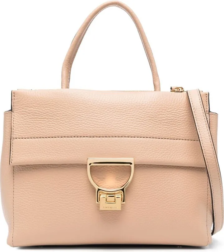 Foldover Leather Tote Bag