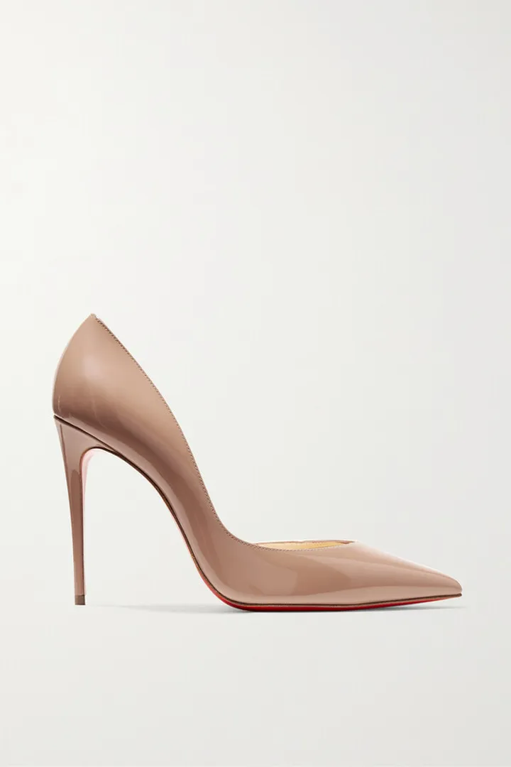 Christian Louboutin - Iriza 100 Patent-leather Pumps - Neutrals