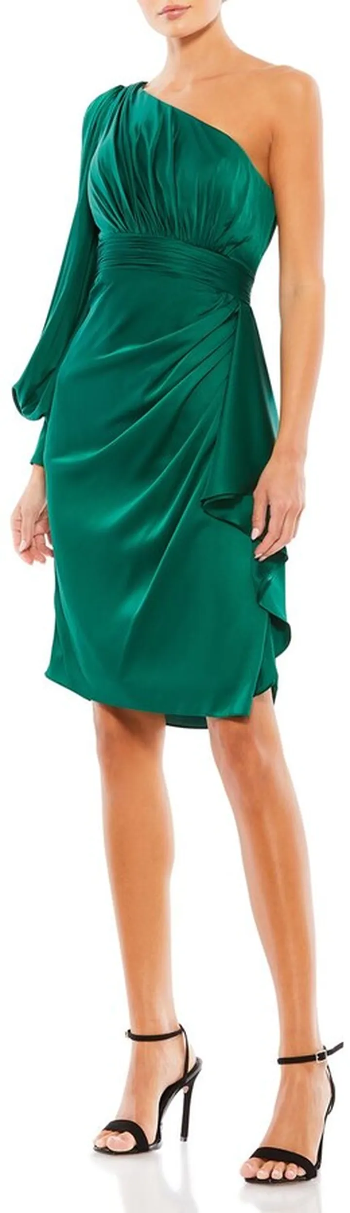 Satin One Sleeved Cocktail Dress