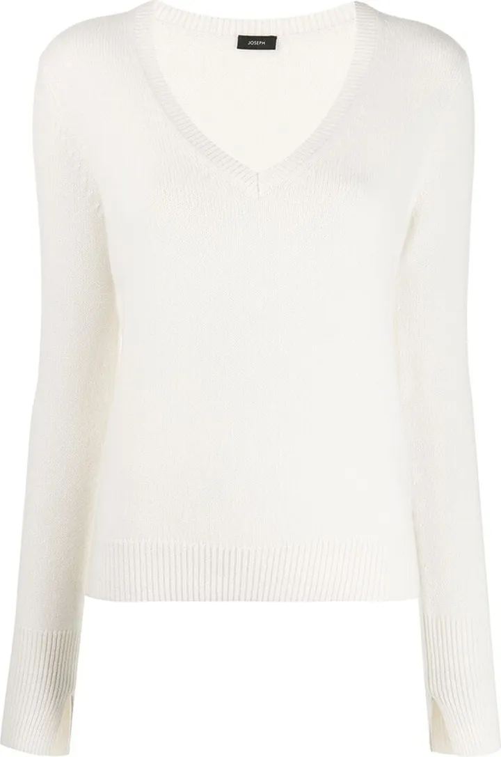 V-neck knitted jumper