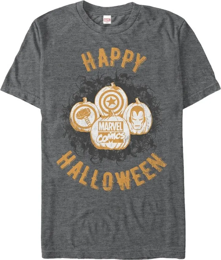 Men's Marvel Happy Halloween Avengers T-Shirt - Charcoal Heather - 2X Large