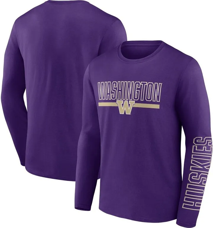 Men's Fanatics Branded Purple Washington Huskies Modern Two-Hit Long Sleeve T-shirt