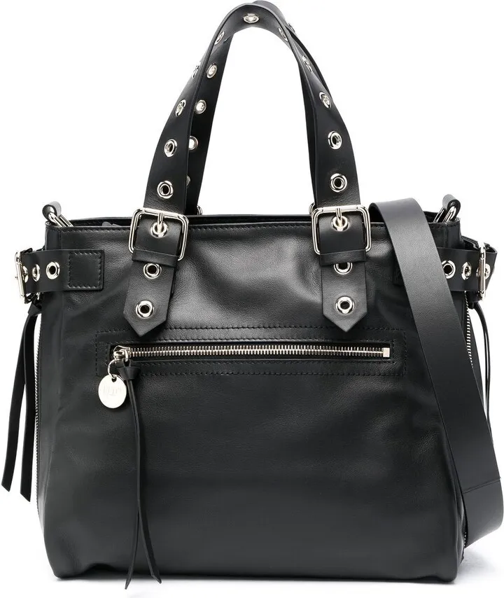 Bikered leather tote bag
