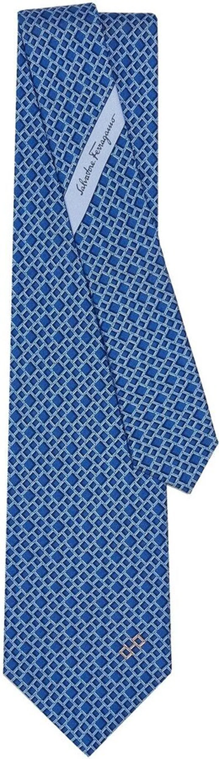 Rebus-print silk tie