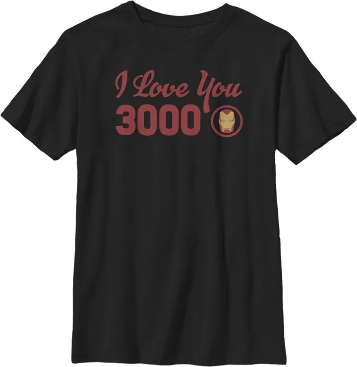 Boy's Marvel Iron Man Love 3000 Forever T-Shirt - Black - Small