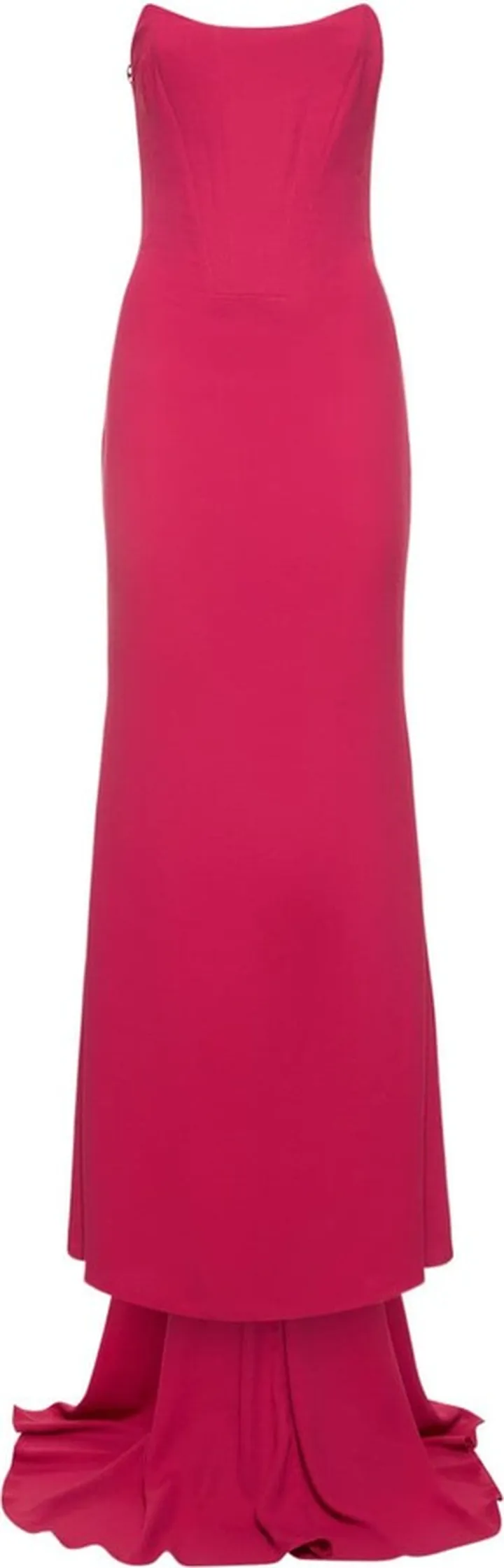 Crepe georgette strapless long dress