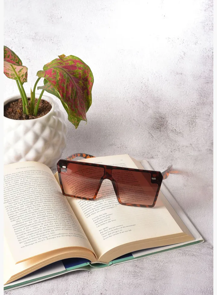 Women Brown Lens Brown Oversized Sunglasses