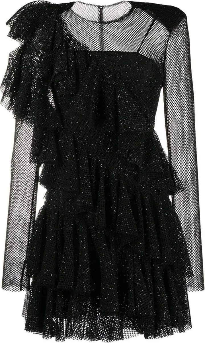 Ruffled Mesh Dress