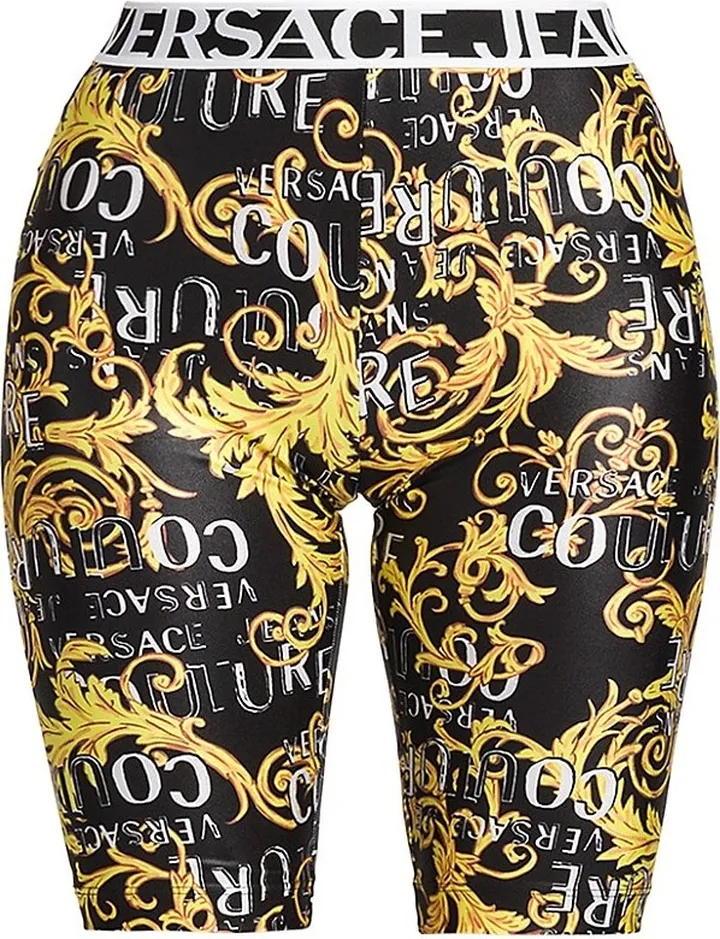 Baroque & Logo-Print Bike Shorts