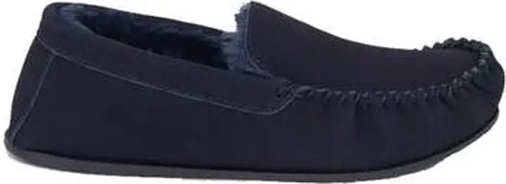 Debenhams Mens Premium Suede Slippers - Navy