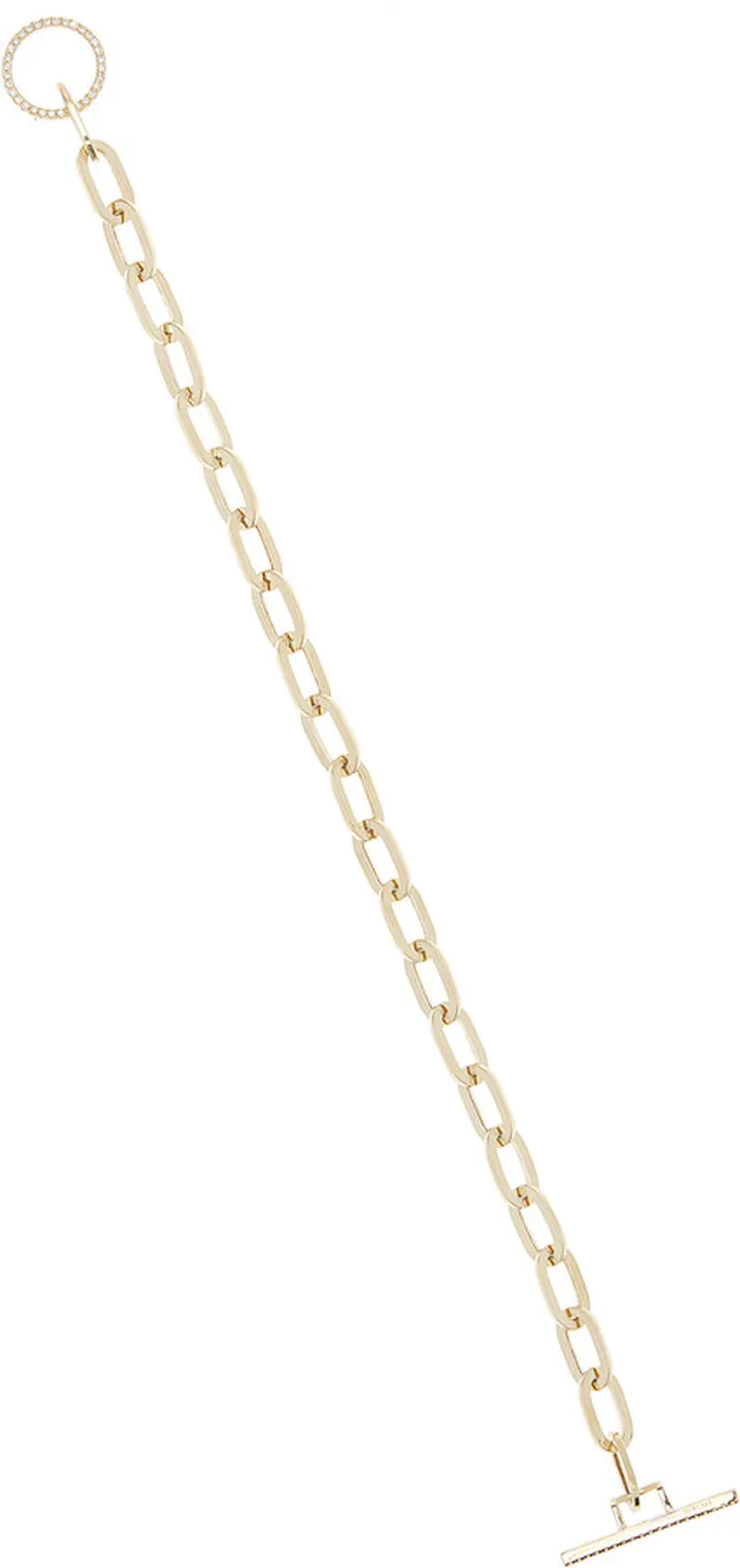 Women's Jumbo 14k Gold Diamond Toggle Chain Bracelet