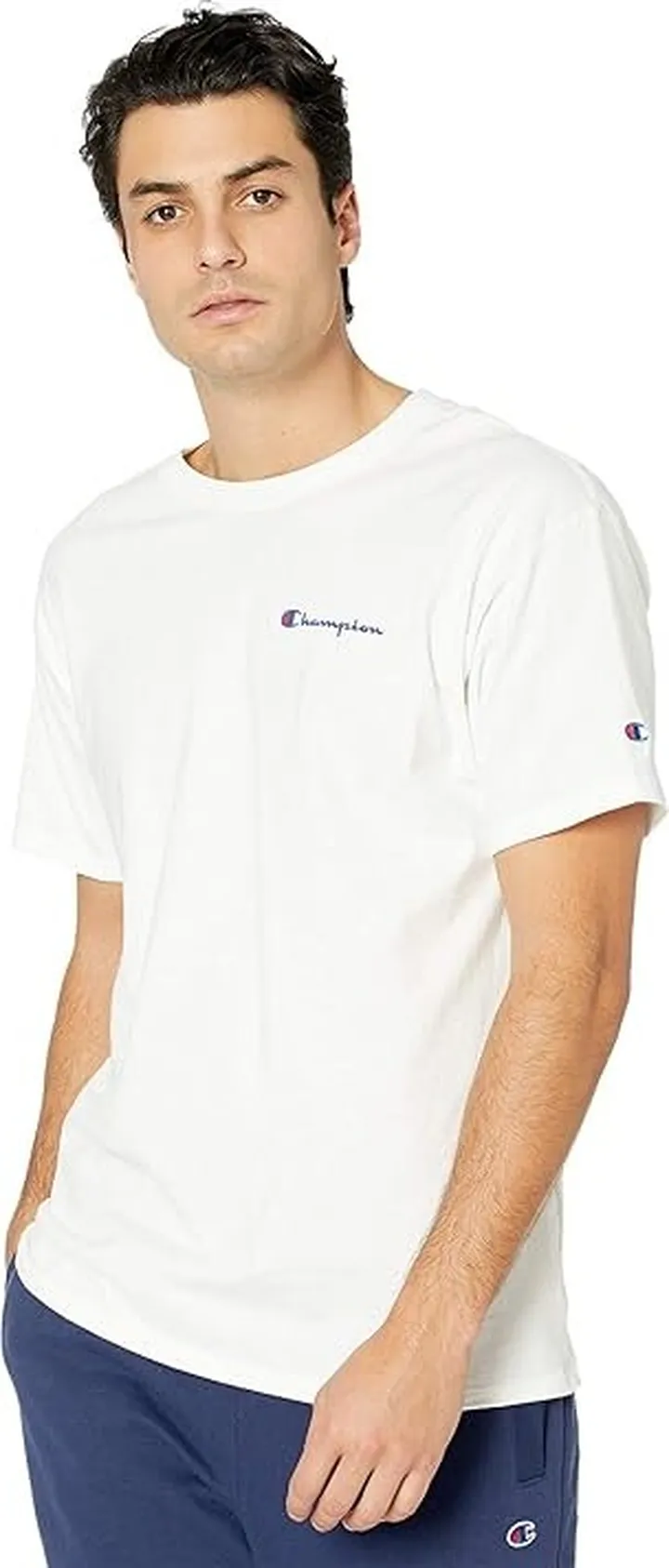 Champion Classic Graphic Small Logo Tee (White) Men's Clothing