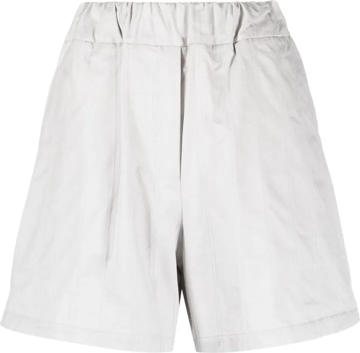 Elasticated-Waistband Cotton Shorts