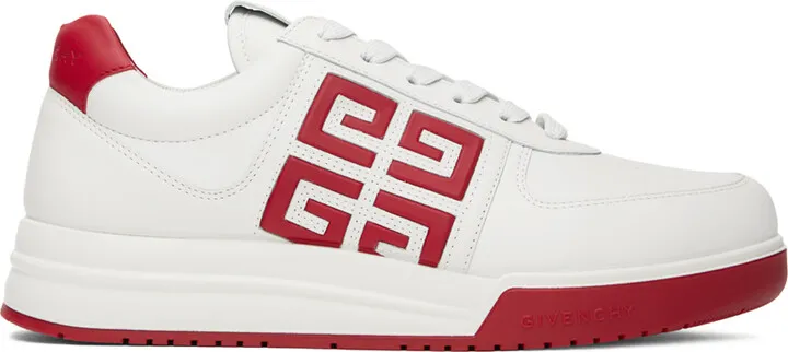 Givenchy White & Red City Sport Sneakers