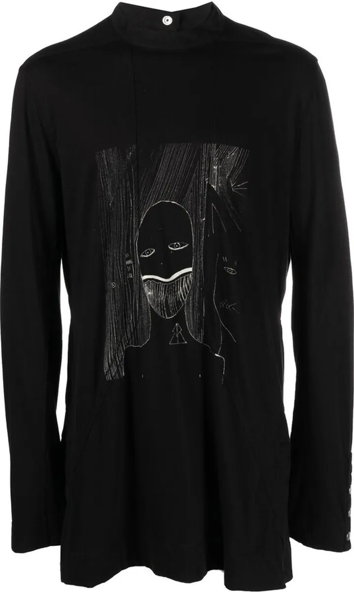 graphic-print long-sleeved T-shirt