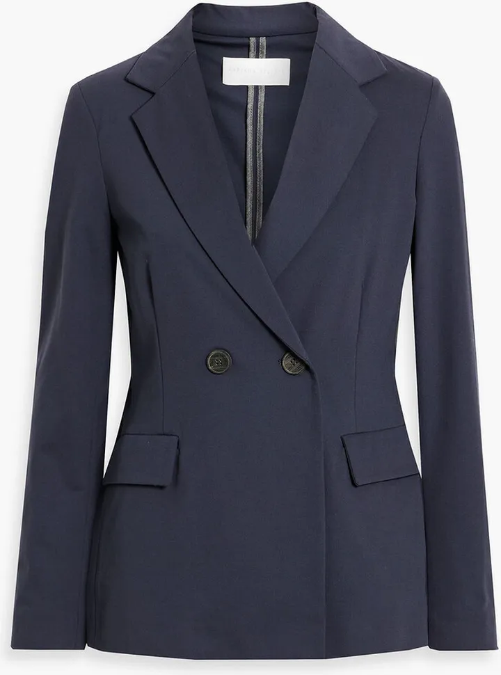 Double-breasted cotton-blend ponte blazer