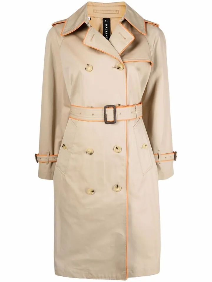 Norrie contrasting trim trench coat