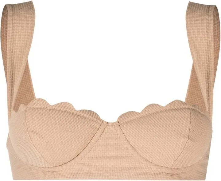 Scalloped-Edge Detail Bikini Top