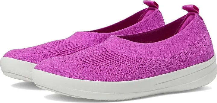 FitFlop Uberknit Slip-On Ballerina (Miami Violet) Women's Slip on Shoes