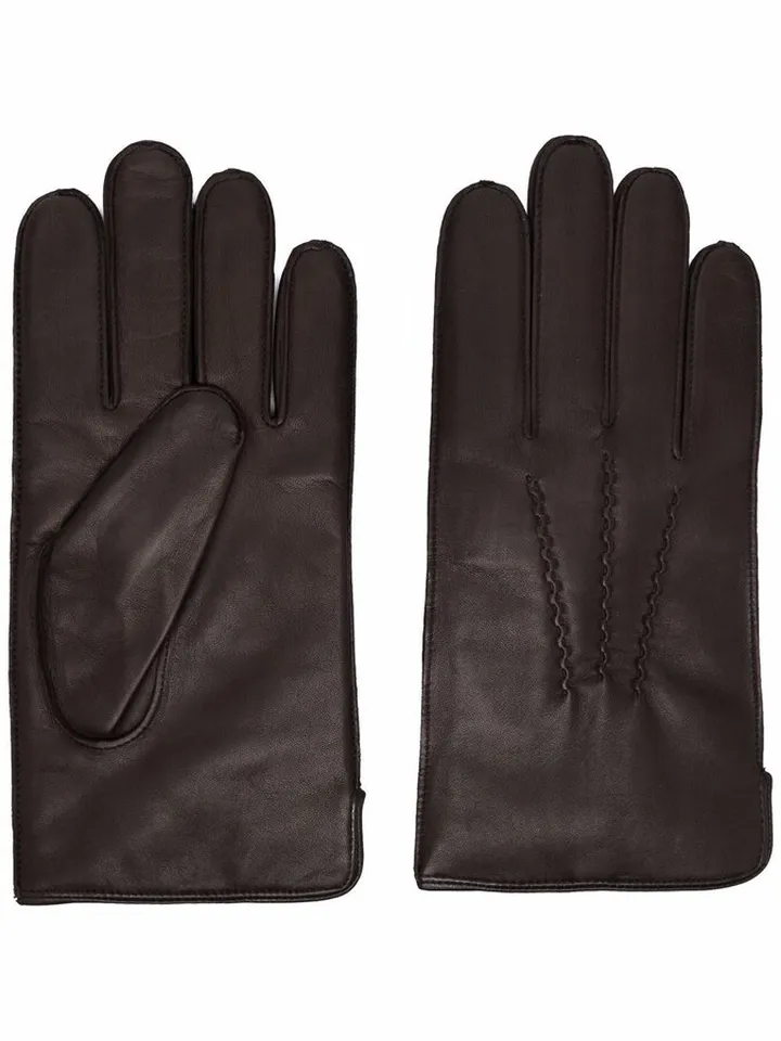 Cashmere-Blend Lined Leather Gloves