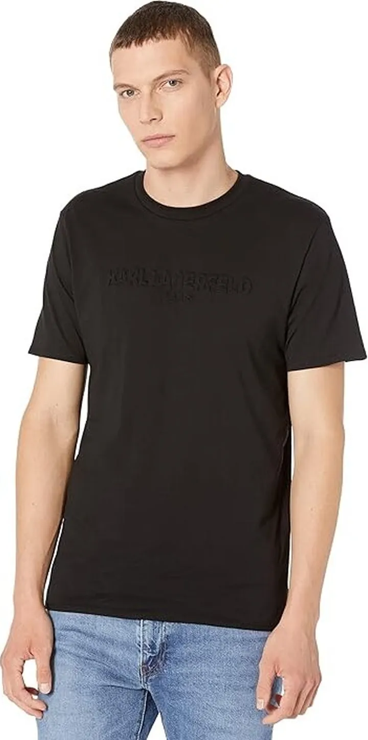 Karl Lagerfeld Paris Embossed Tee (Black) Men's T Shirt