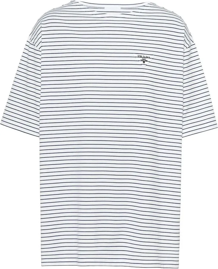 logo patch striped T-shirt