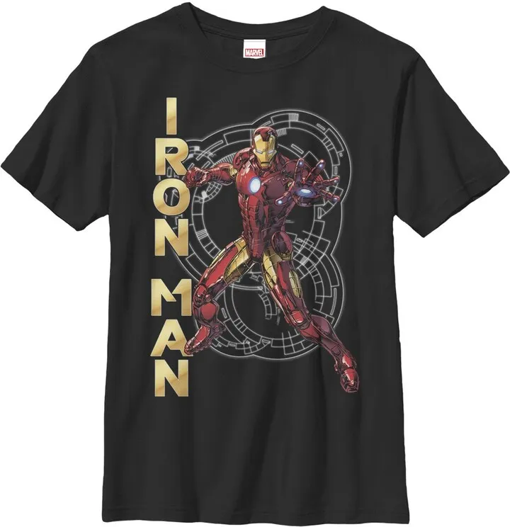 Boy's Marvel Iron Man Technology T-Shirt - Black - Large