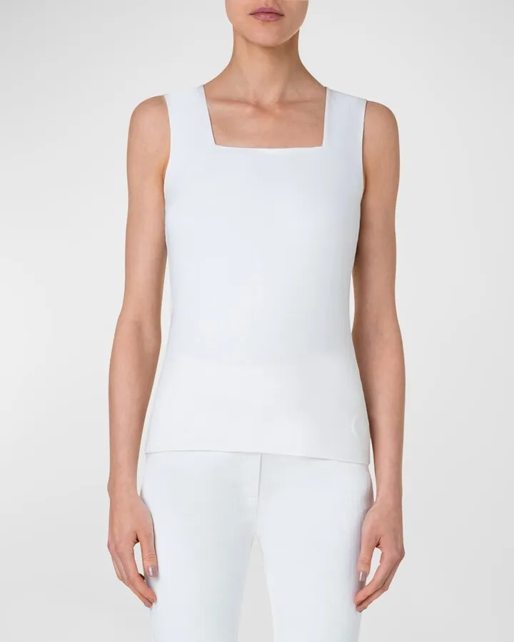 Square-Neck Jersey Tank Top