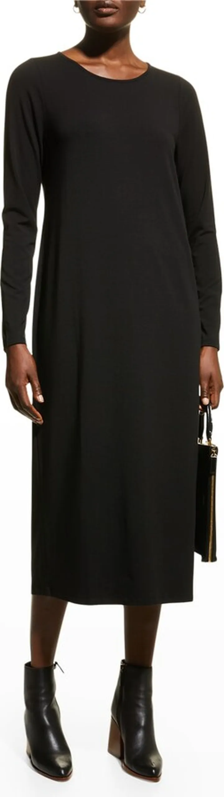 Scoop-Neck Jersey Midi Dress