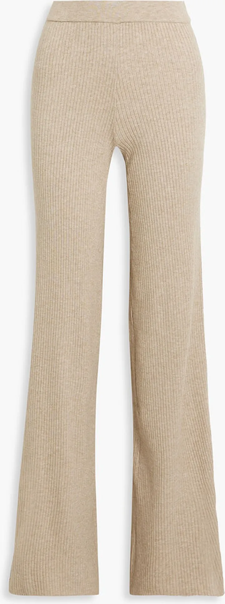 Ribbed-knit wide-leg pants
