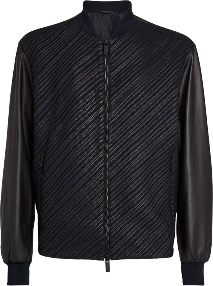 Giorgio Armani Leather Bomber Jacket
