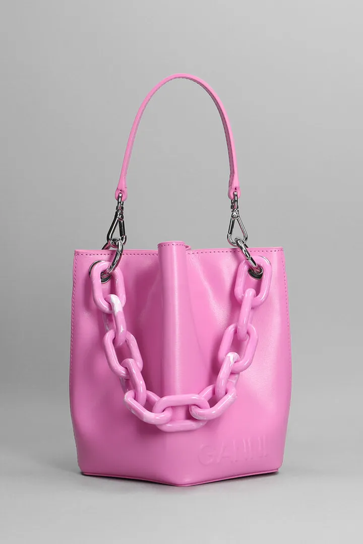 Hand Bag In Rose-pink Leather