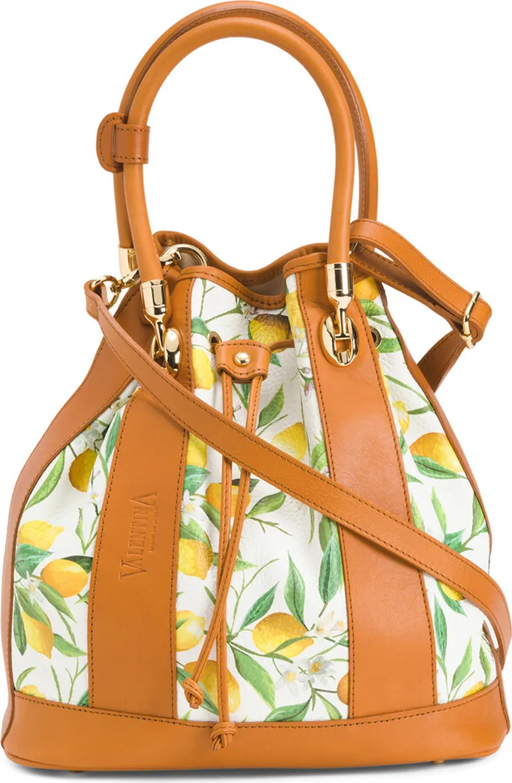 Made In Italy Leather Bucket Bag