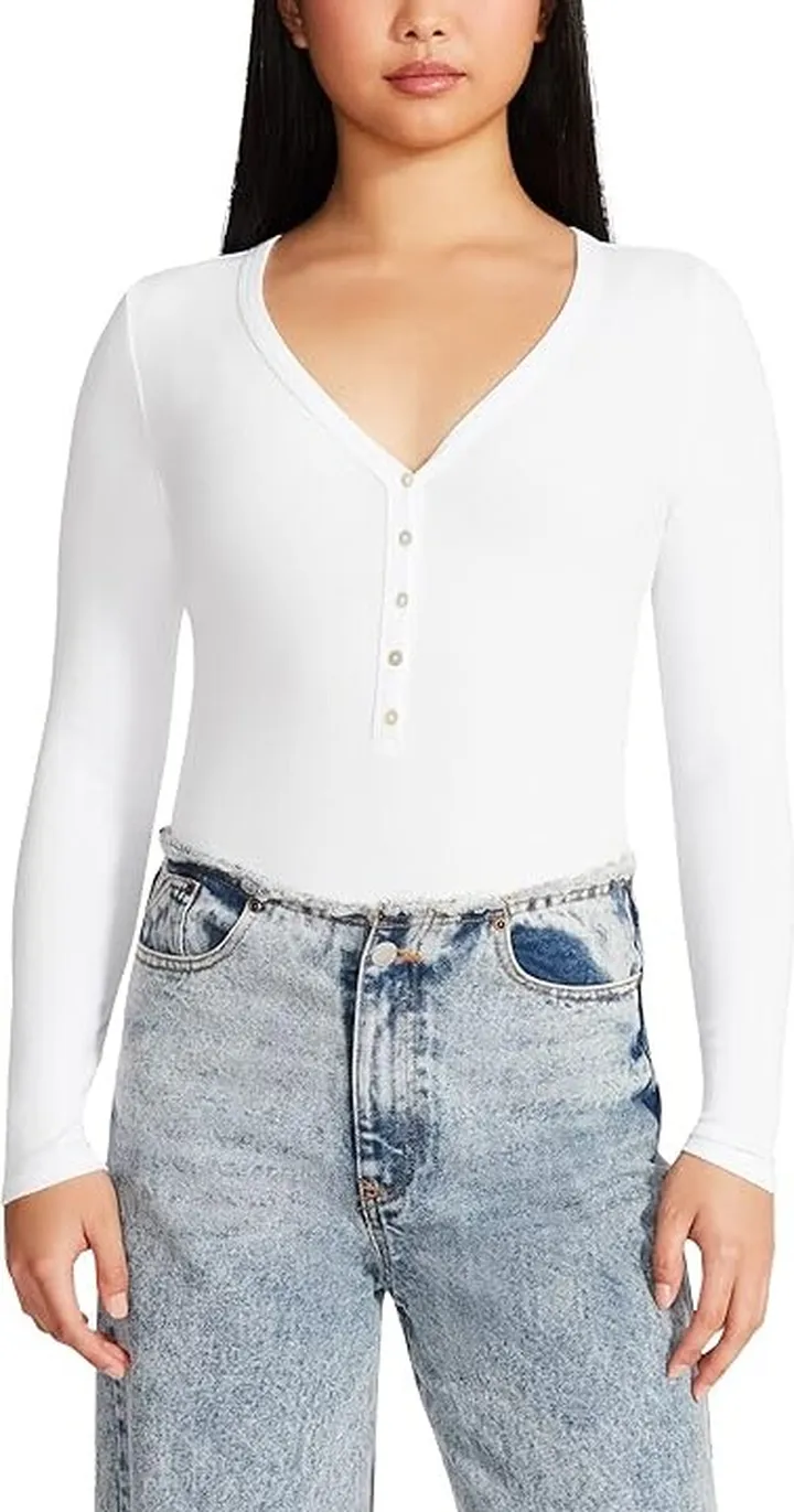 Steve Madden Erin Bodysuit (White) Women's Jumpsuit & Rompers One Piece