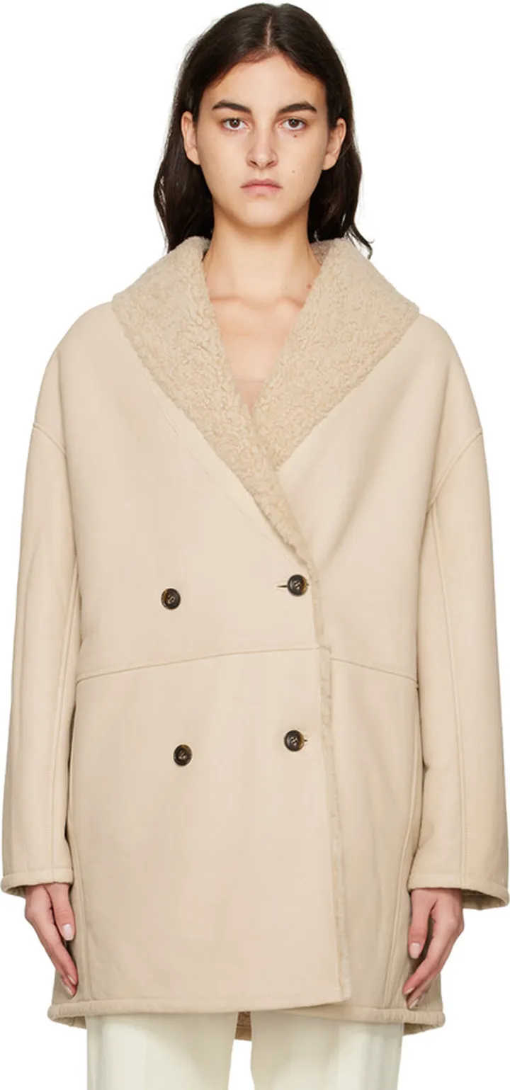 Loulou Studio Beige Namo Shearling Coat