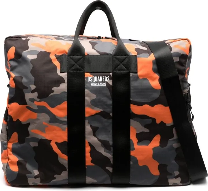 Camouflage-Print Zip-Up Bag
