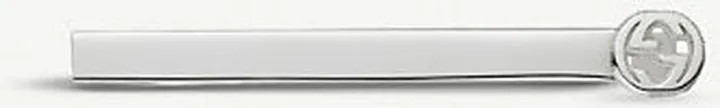 Mens Silver Interlocking G Sterling Silver tie bar