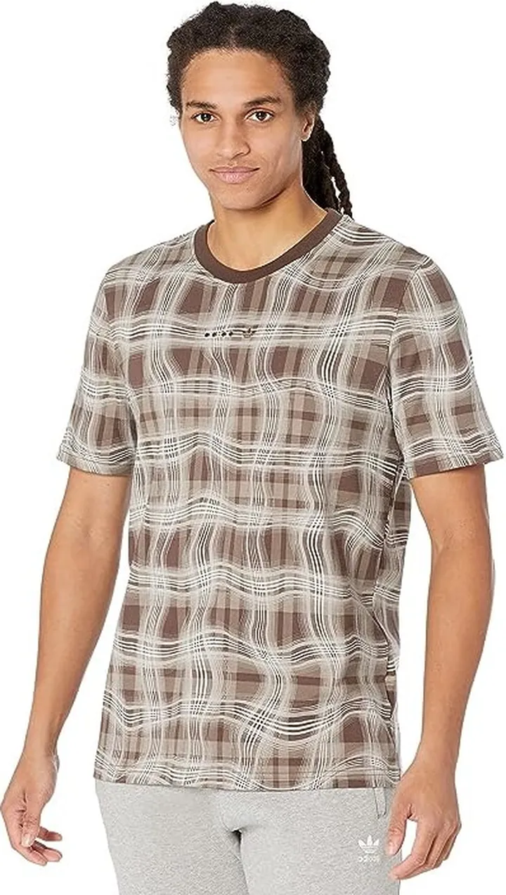 adidas Originals Reveal AOP Short Sleeve Tee (Chalky Brown) Men's Clothing